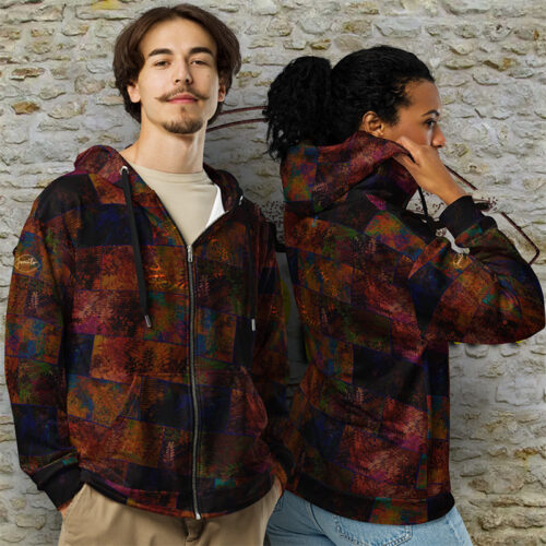 Sweat à Capuche zippé Fougère "Soirée Brune" jomélo